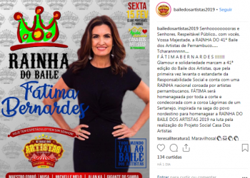 Fátima Bernardes será rainha em baile de carnaval do Recife