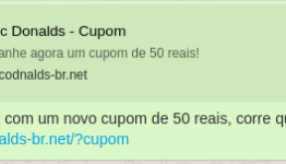 Novo golpe no WhatsApp oferece cupom de R$ 50 no McDonald's
