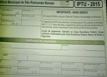 População reclama do alto valor do IPTU de São Raimundo Nonato