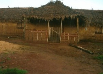 Tapera é usada como escola em assentamento no interior do Piauí