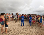 Soltura de filhotes de tartarugas marinhas em praia de Luís Correia