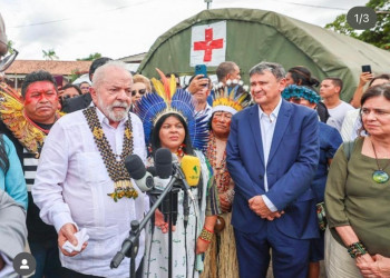 Wellington acompanha Lula em visita a comunidade Yanomani para tratar de crise humanitária