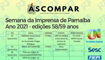 Começa nesta quarta(03) a Semana da Imprensa de Parnaíba