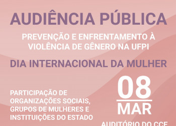 Audiência pública discutirá prevenção à violência de gênero na UFPI
