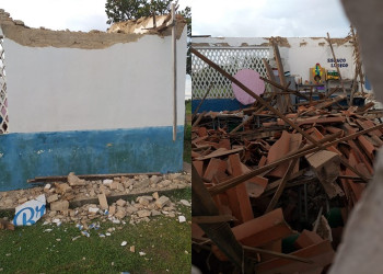 Teto de uma sala de aula desaba em escola infantil de Jatobá do Piauí