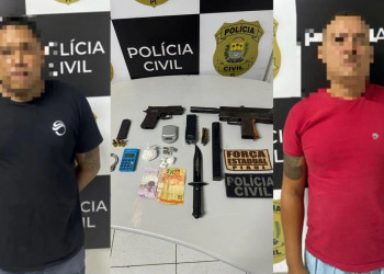 Membros de facção criminosa são presos com submetralhadora e drogas em Teresina