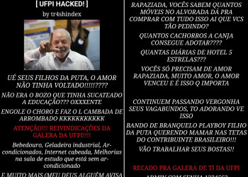 Hacker invade site da UFPI, publica mensagens de ódio contra alunos e Lula e debocha da ST