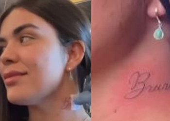 Viraliza vídeo em que mulher tatua nome de namorado e descobre que ele é casado