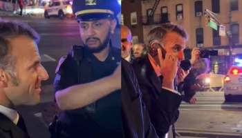 Emmanuel Macron é 'barrado' em rua de NY para passagem de comitiva de Trump; vídeo