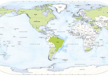 Brasil aparece no centro do mundo no mais novo mapa-múndi apresentado pelo IBGE