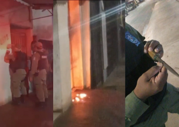 Sargento da PM surta, tenta matar mecânico e toca fogo na casa em Teresina