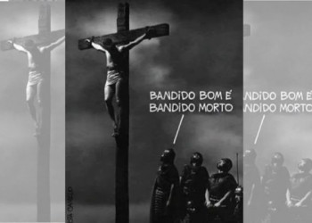 MTST publica imagem de Cristo com frase: “Bandido bom é bandido morto”