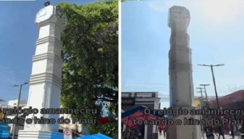 Relógio da Praça Rio Branco surpreende teresinenses ao tocar o hino do Piauí; veja o vídeo