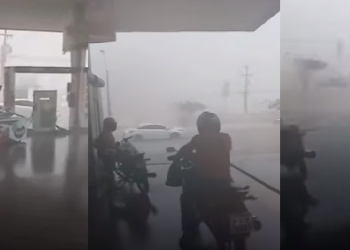Vídeo mostra temporal assustador no município de Floriano