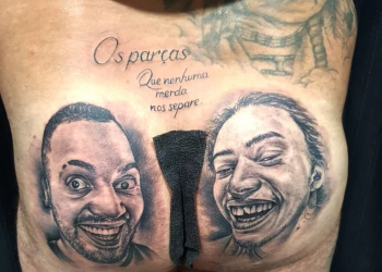 Dentista tatua nádegas com rostos de Whindersson e Tirulipa