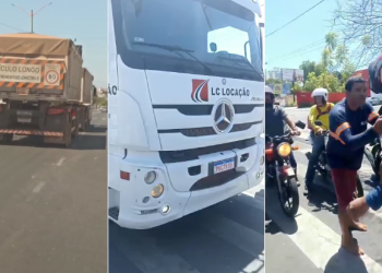 Vídeo: Ciclista morre esmagado por carreta em Teresina e motorista é contido por populares