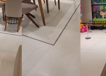 Rachaduras em piso no Shopping Rio Poty assusta clientes