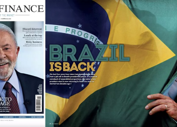 Capa da revista World Finance estampa foto de Lula: 