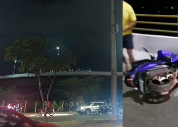 VÍDEO: Motociclista fica ferido ao cair da Ponte da Amizade