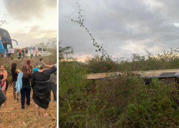 Ônibus com romeiros de Teresina tomba em Pernambuco e deixa feridos e um morto