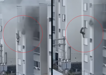 VÍDEO: Criança de 11 anos toca fogo em apartamento e avós pulam do 4º andar