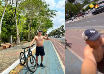 Cantor João Gomes posta vídeo pedalando em Teresina e fãs brincam com o calor