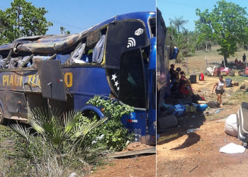 Ônibus clandestino capota no Norte do Piauí e deixa pelo menos 20 feridos