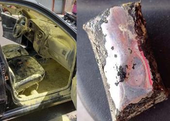 Bateria de celular explode dentro de carro e causa incêndio no Piauí