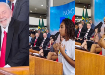 Estudante do Piauí discursa na solenidade do PAC e impressiona presidente Lula