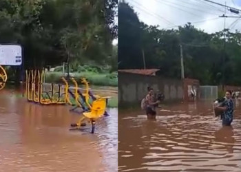 Famílias são resgatadas após enchente na Santa Teresa, zona rural de Teresina