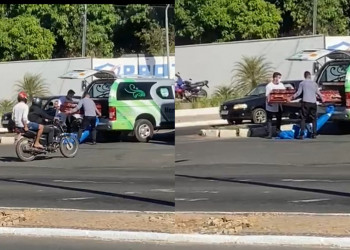 VÍDEO: Cadáver cai de carro funerário em avenida de Teresina
