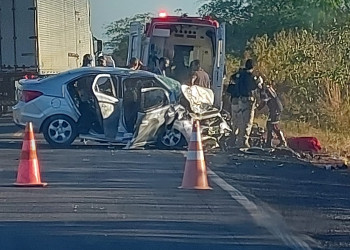Acidente mata pai e filha em colisão frontal na BR 316 em Valença do Piauí