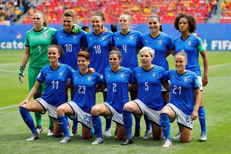 Seleção da Itália na Copa do Mundo de Futebol Feminino - França 2019. 