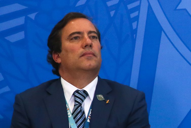 O presidente da Caixa Econômica Federal, Pedro Guimarães, participa do lançamento da nova linha de crédito imobiliário com taxa fixa da Caixa Econômica Federal