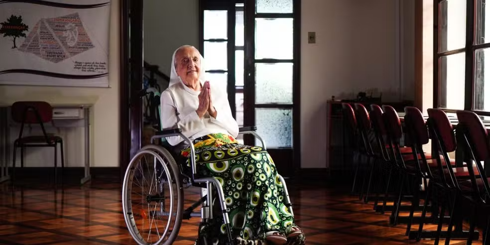 Inah Canabarro Lucas, mulher mais velha do mundo — Foto: LongeviQuest/Reprodução