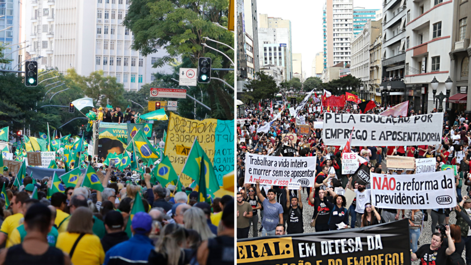 Manifestações de direita e esquerda