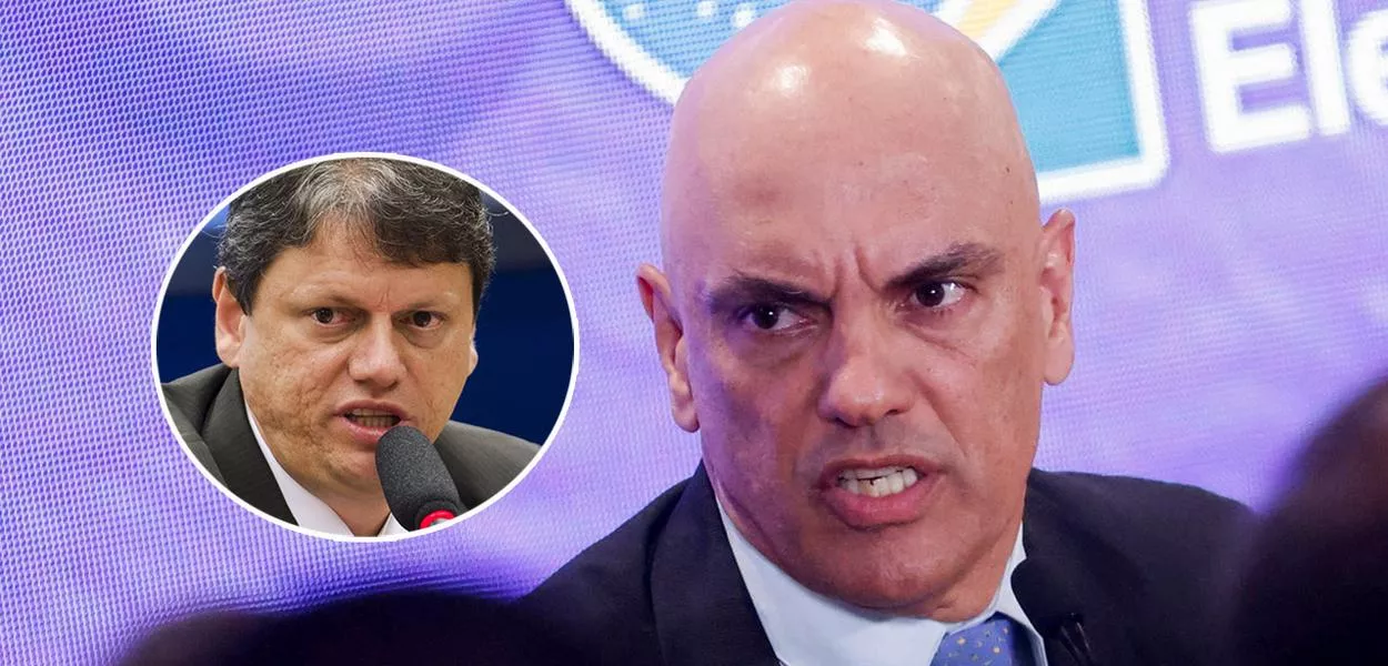 Tarcísio de Freitas (à esq.) e Alexandre de Moraes (à direita)