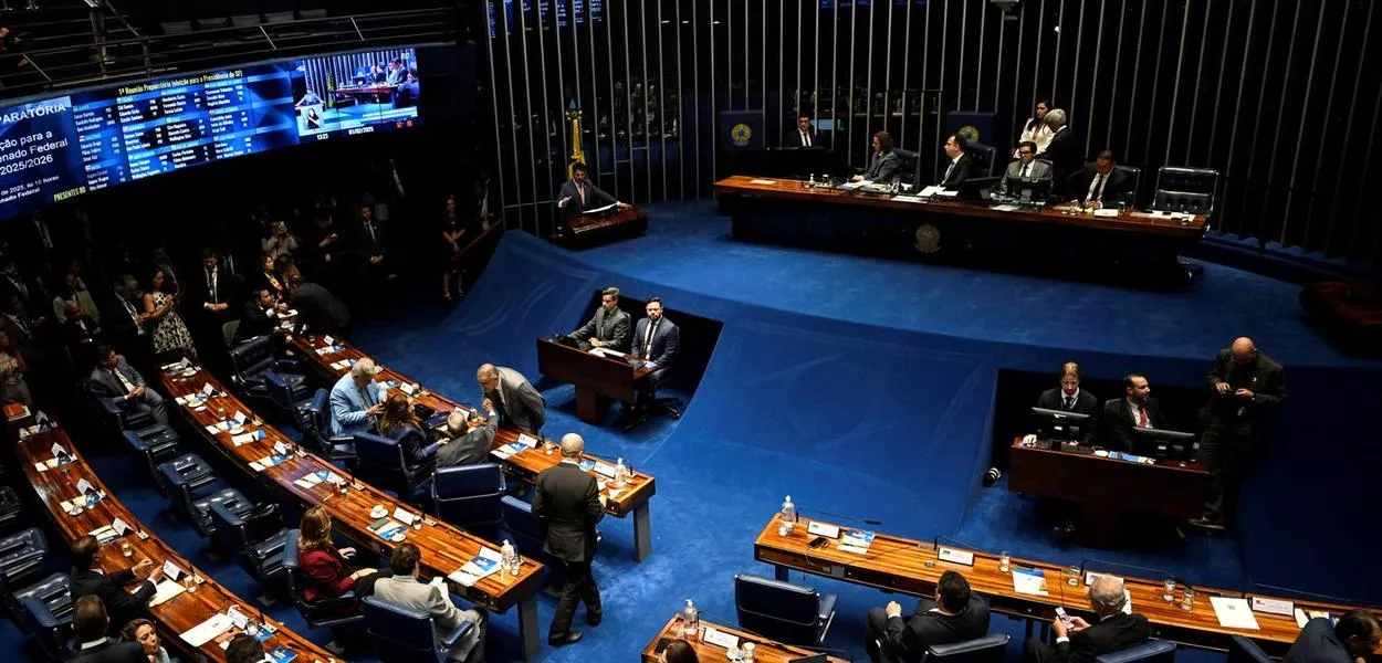 Vista do plenário do Senado Federal, em Brasília