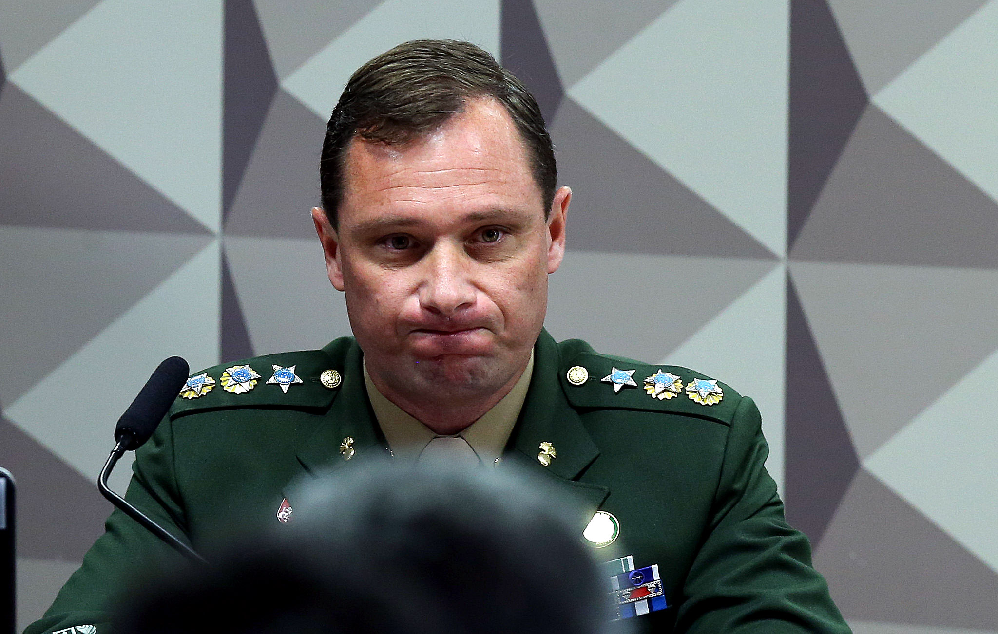 Tenente-coronel, Mauro Cid, durante CPI dos atos golpistas de 8 de janeiro, em 2023