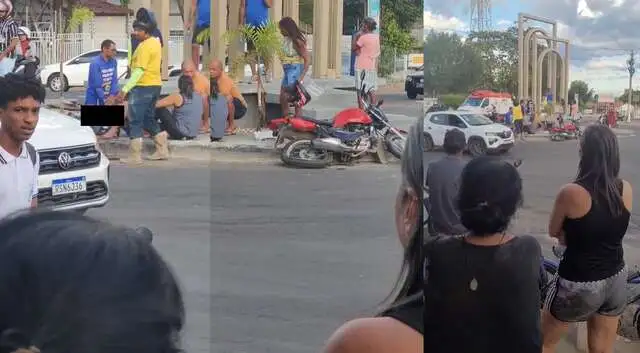 Motociclista fica ferido em batida com caminhão