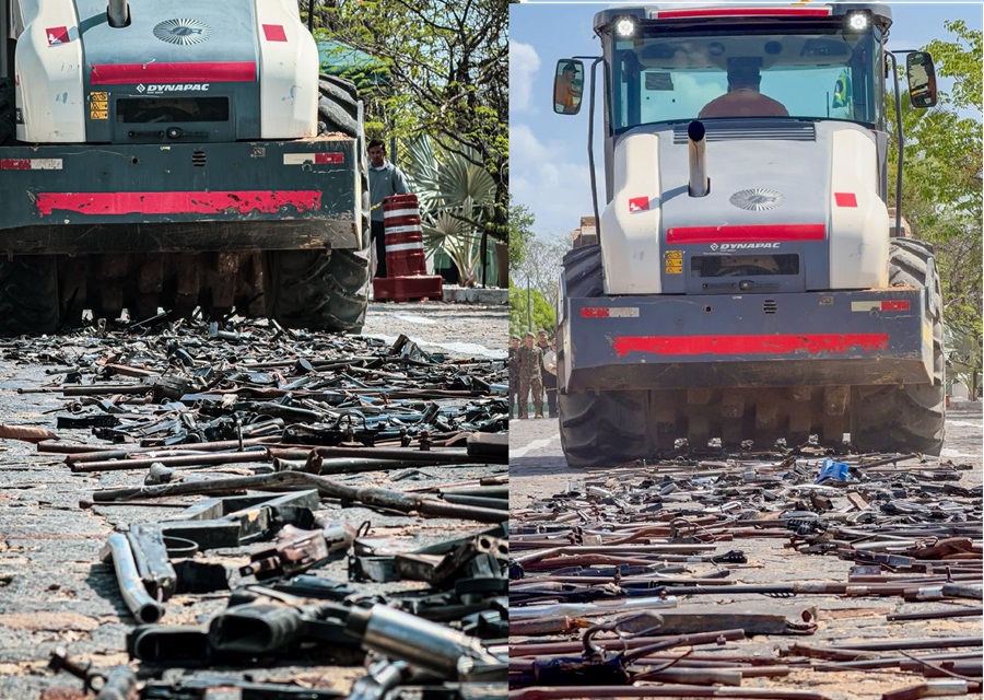 Armas apreendidas são destruídas em Teresina