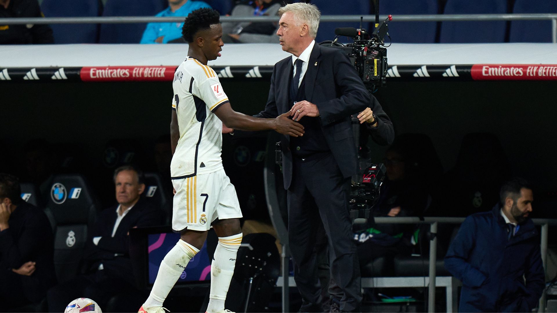 Ancelotti e Vini Jr juntos na final da Champions