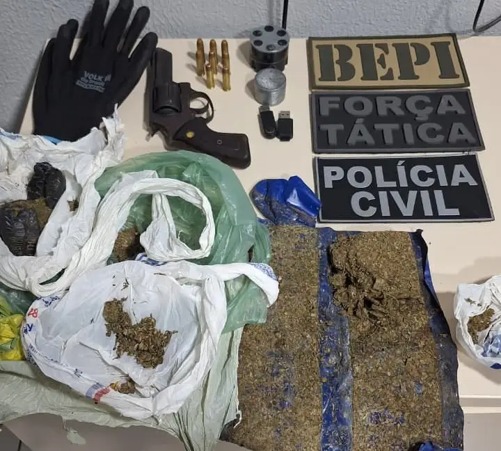 Dois homens foram apreendidos em Bom Jesus por tráfico de drogas e posse de armas