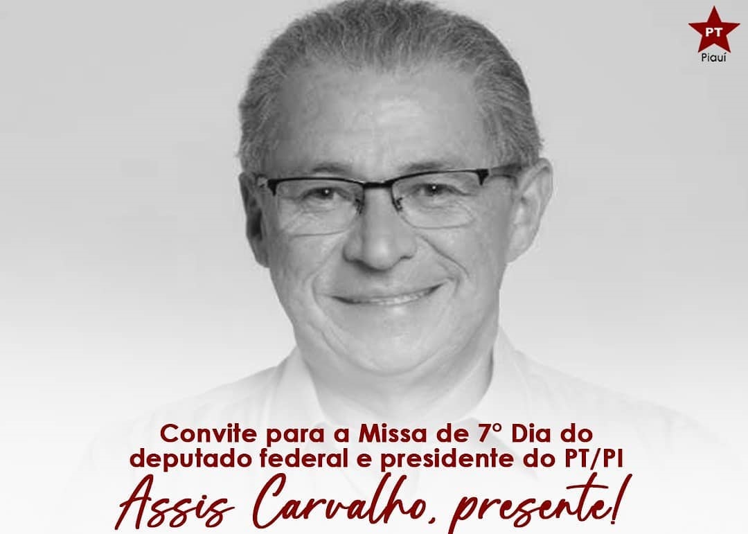 Convite para missa de 7º dia de Assis Carvalho (PT)