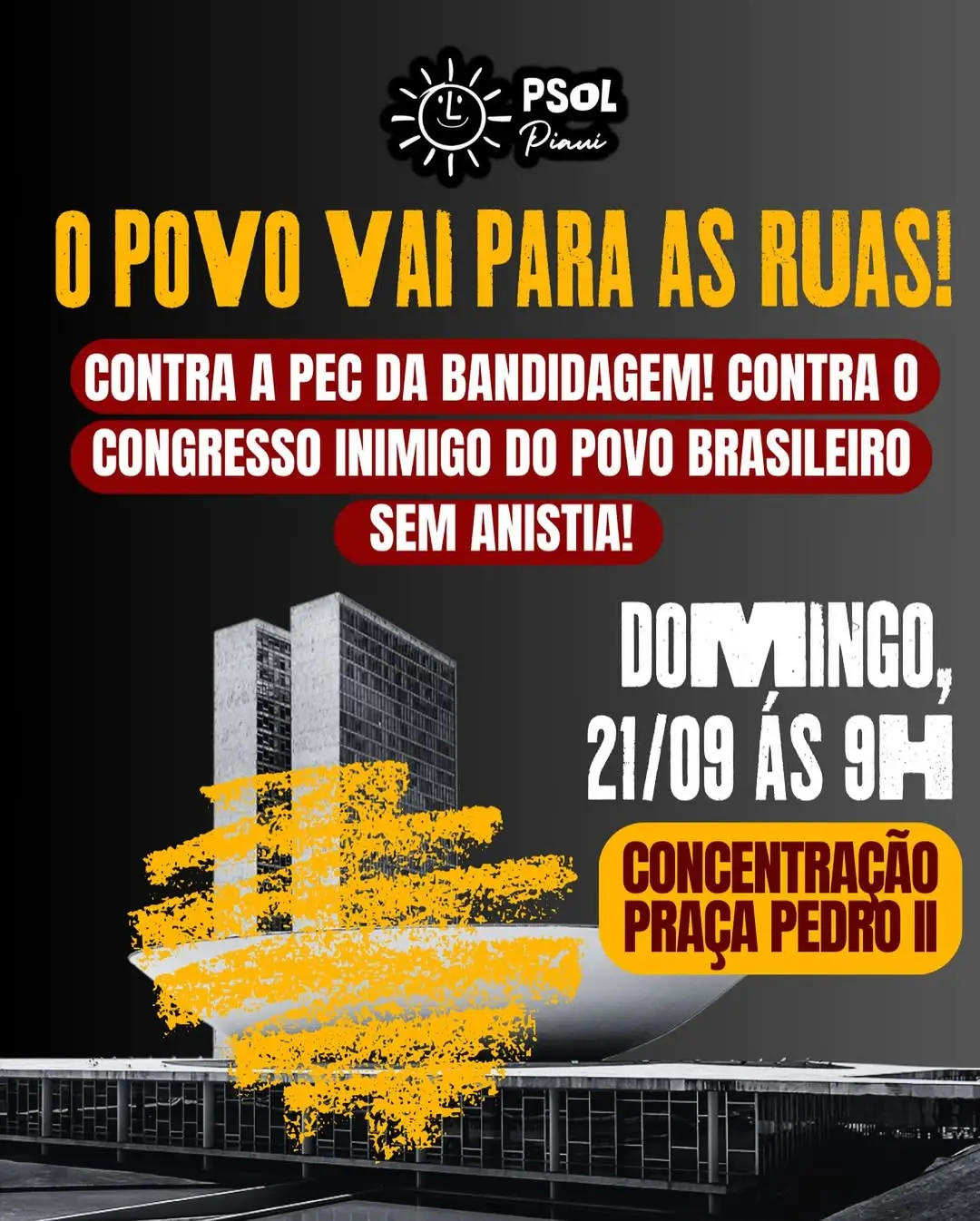 Ato contra PEC da Blindagem acontece neste domingo (21)