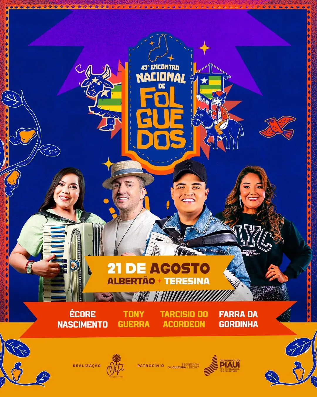 Atrações da primeira noite do Festival de Folguedos