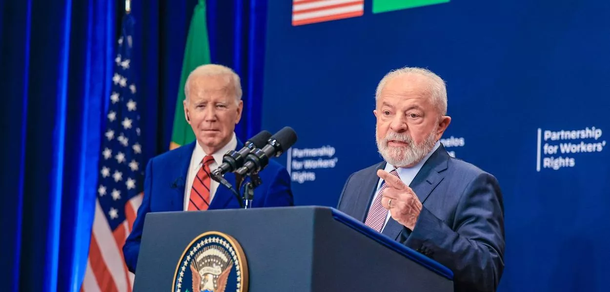 Presidentes dos Estados Unidos, Joe Biden, e do Brasil, Luiz Inácio Lula da Silva