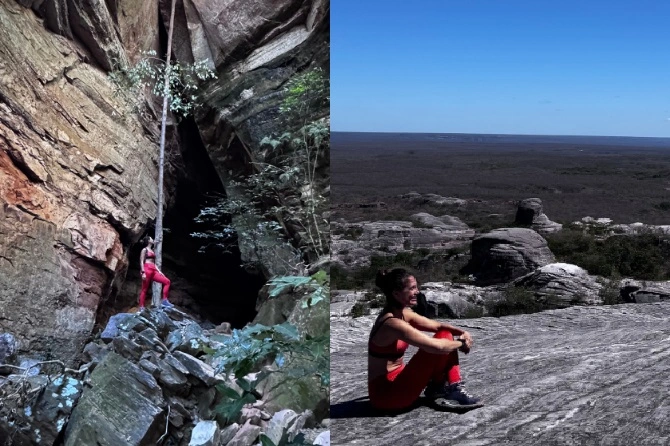 Camila Pitanga durante visita ao Parque Nacional Serra das Confusões