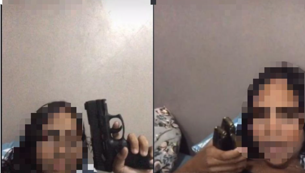 Adolescente mostrou arma de fogo em live nas redes sociais