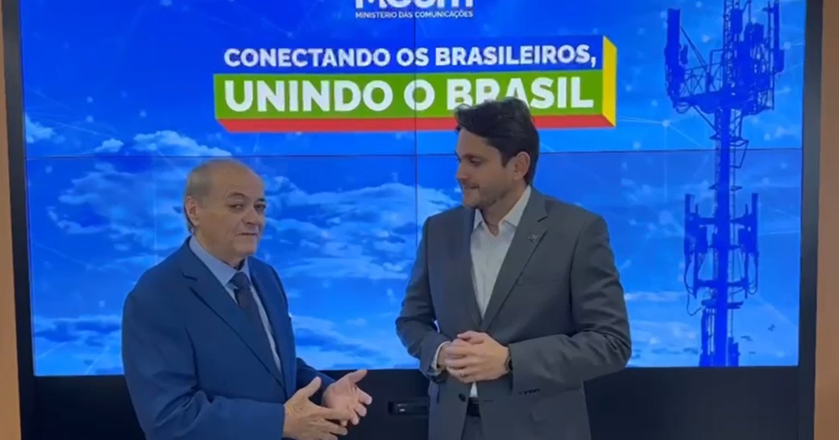 Silvio Mendes e o ministro das Comunicações, Juscelino Filho